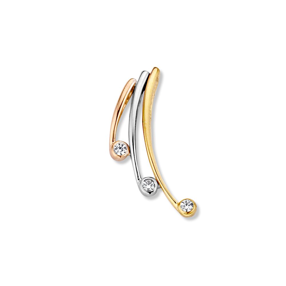 Tricolor hanger met zirkonia.
