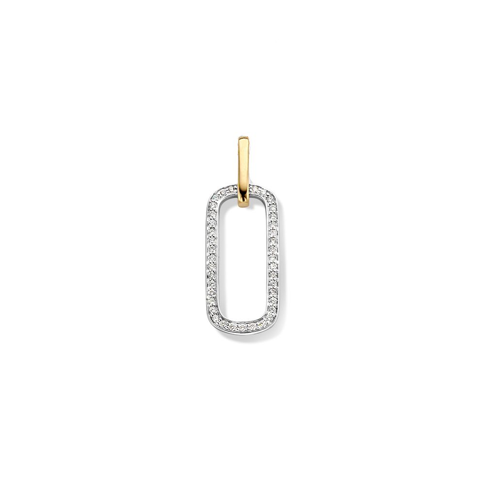 Diamanten hanger met opvallend design.
