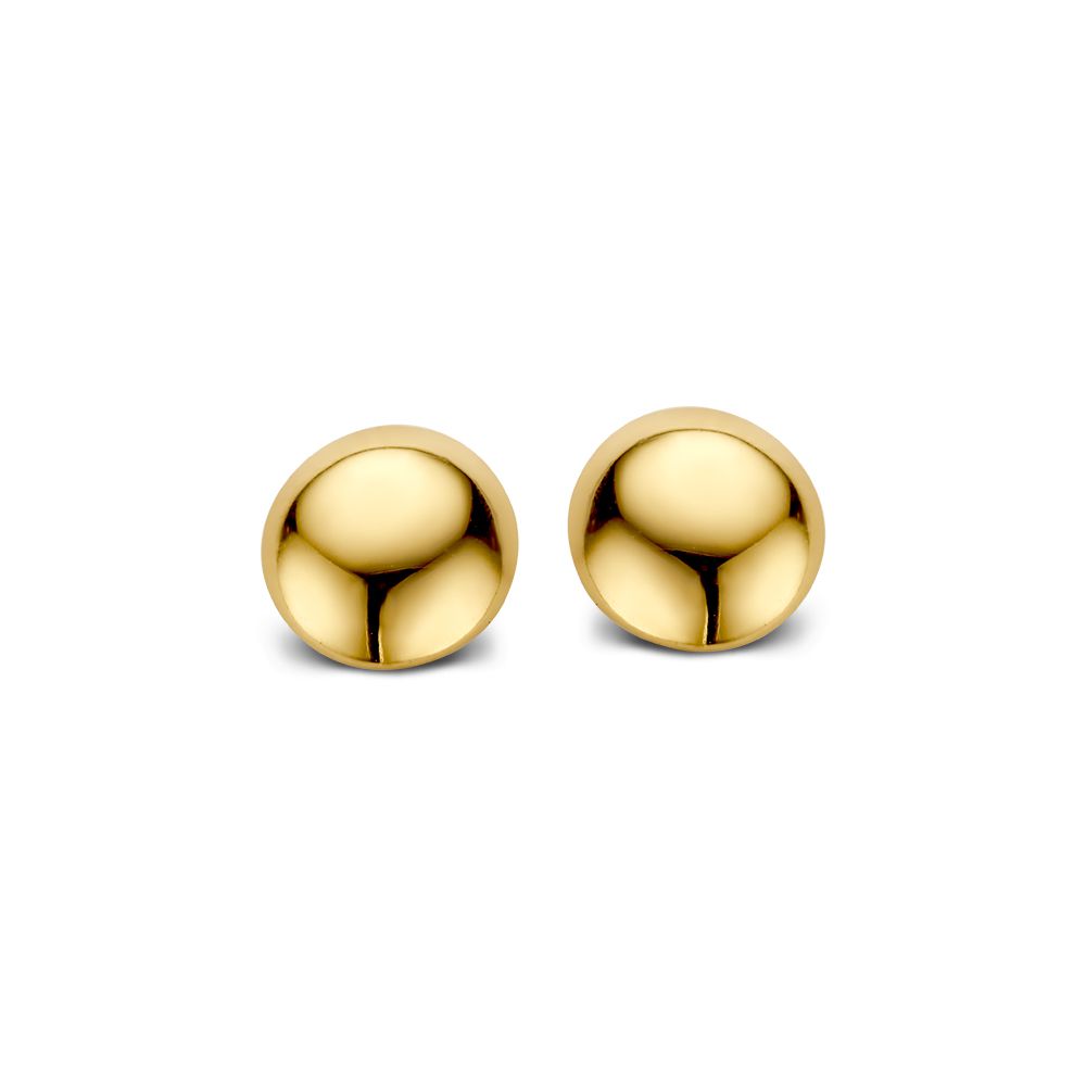 Geelgouden oorknop, halfbol.

