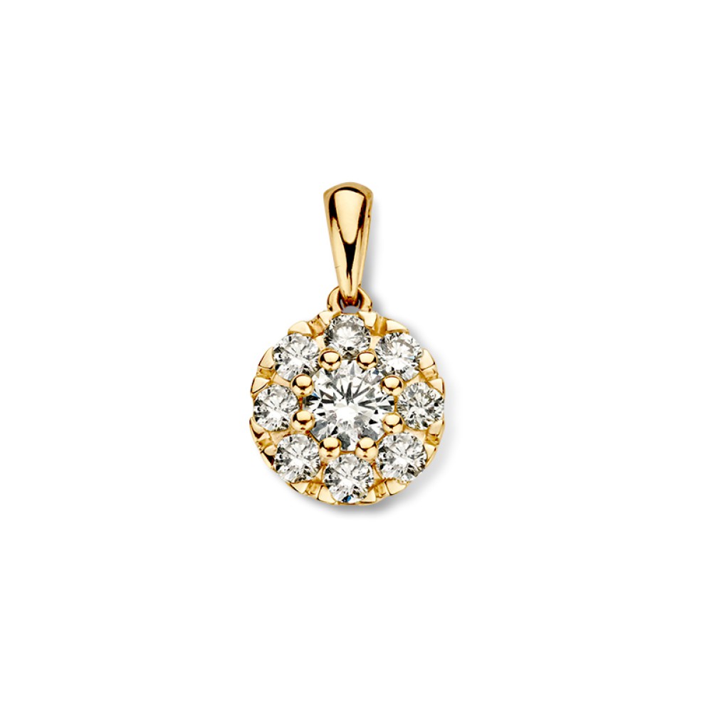 Klassieke gouden entourage hanger.
