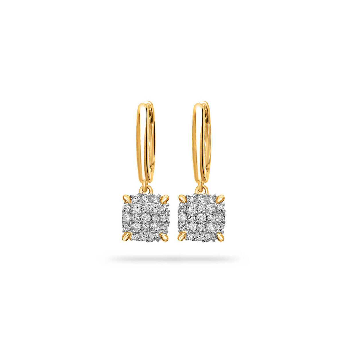 oorhanger bicolor 18Kt met echte diamanten 0.31Ct