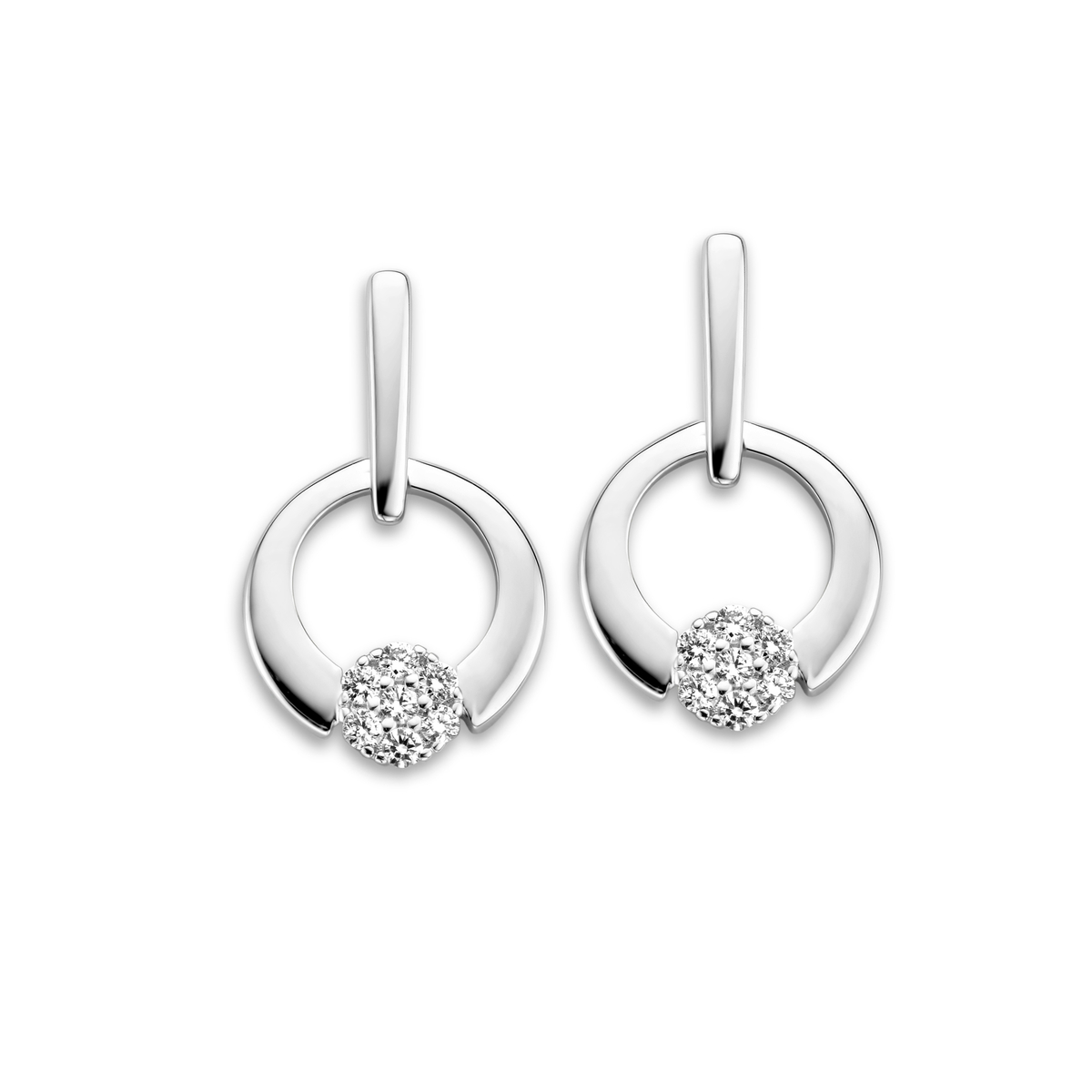 18Kt witgouden oorbellen met diamant