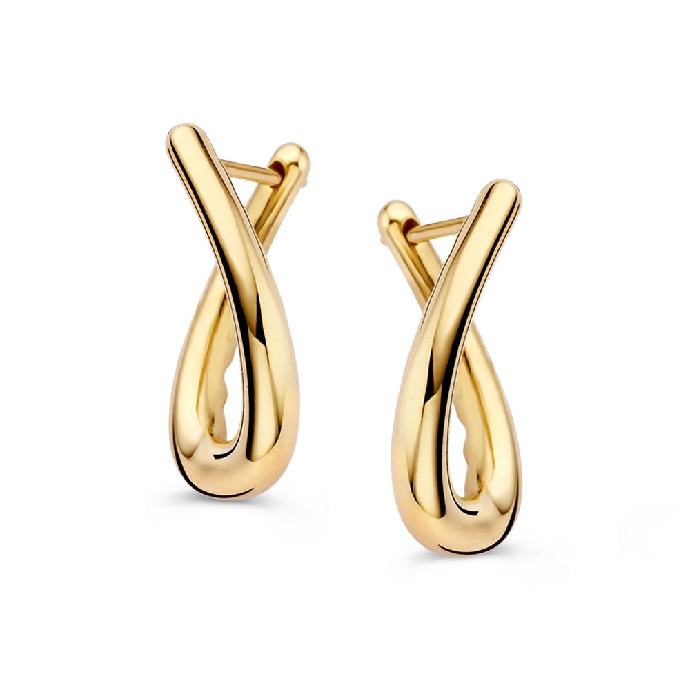 Speelse geelgouden oorringen met een twist.
