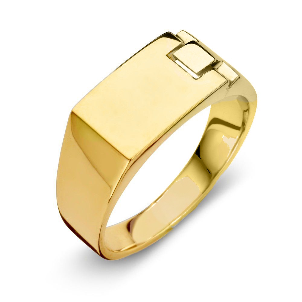 Geelgouden herenring
