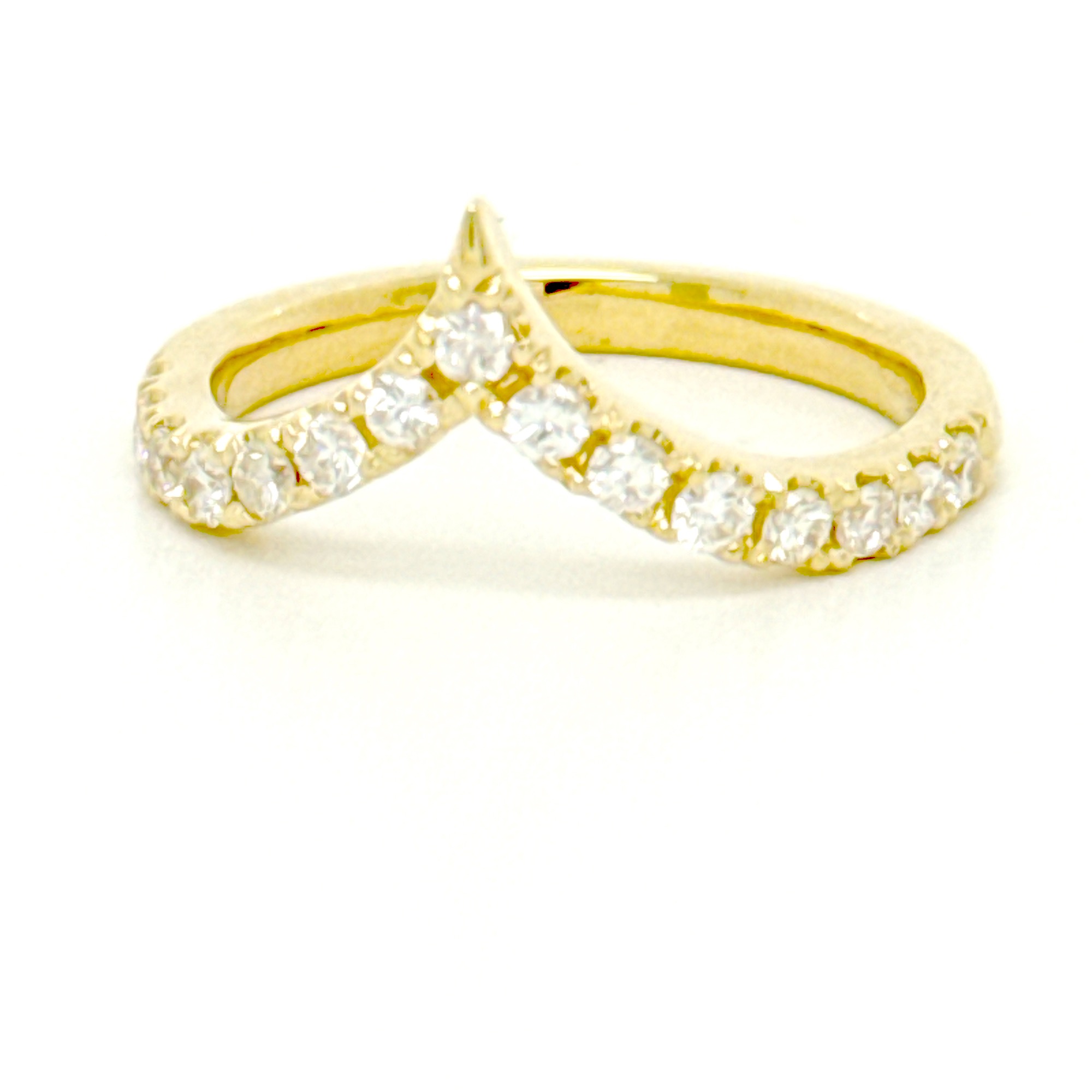 18 karaat geel goud in castle zetting + 0.42ct briljant