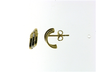 oorsteker tweekleurig goud 18Kt