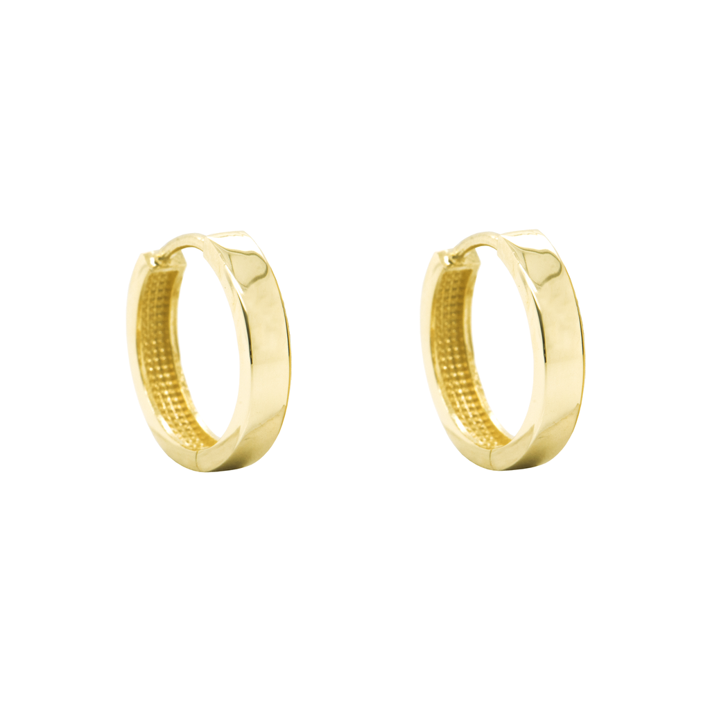 Geelgouden 14 karaat oorringen 13,5 x 2,7mm