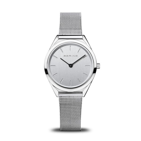 Bering dames horloge, milanese stalen band, lichte wijzerplaat