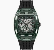 Guess Mens Black/green Multi function horloge | GW0499G7