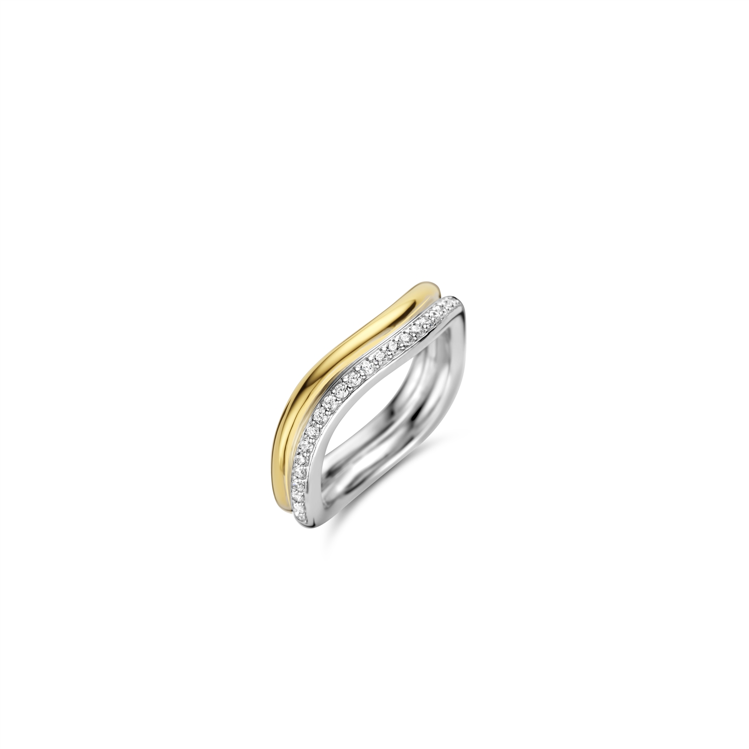 De TI SENTO - Milano Ring 12262ZY is gemaakt van Zilver gold plated. De kleurstelling van deze ring is Wit met geel verguld. Alle TI SENTO - Milano producten worden geleverd in een luxe geschenkverpakking.