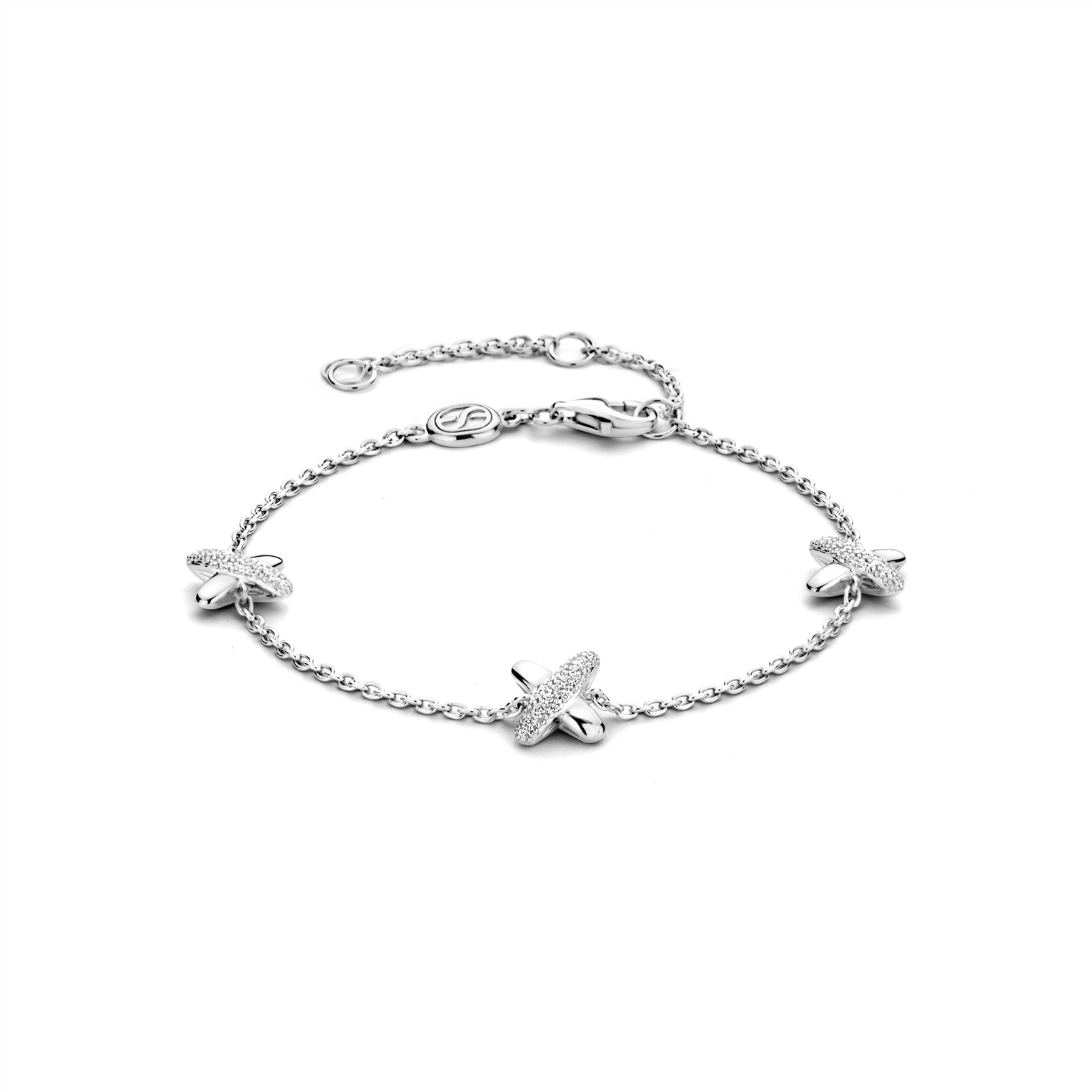 Ti Sento Milano - Zilveren armband bezet met zirconia's, 16-20cm - 23048ZI