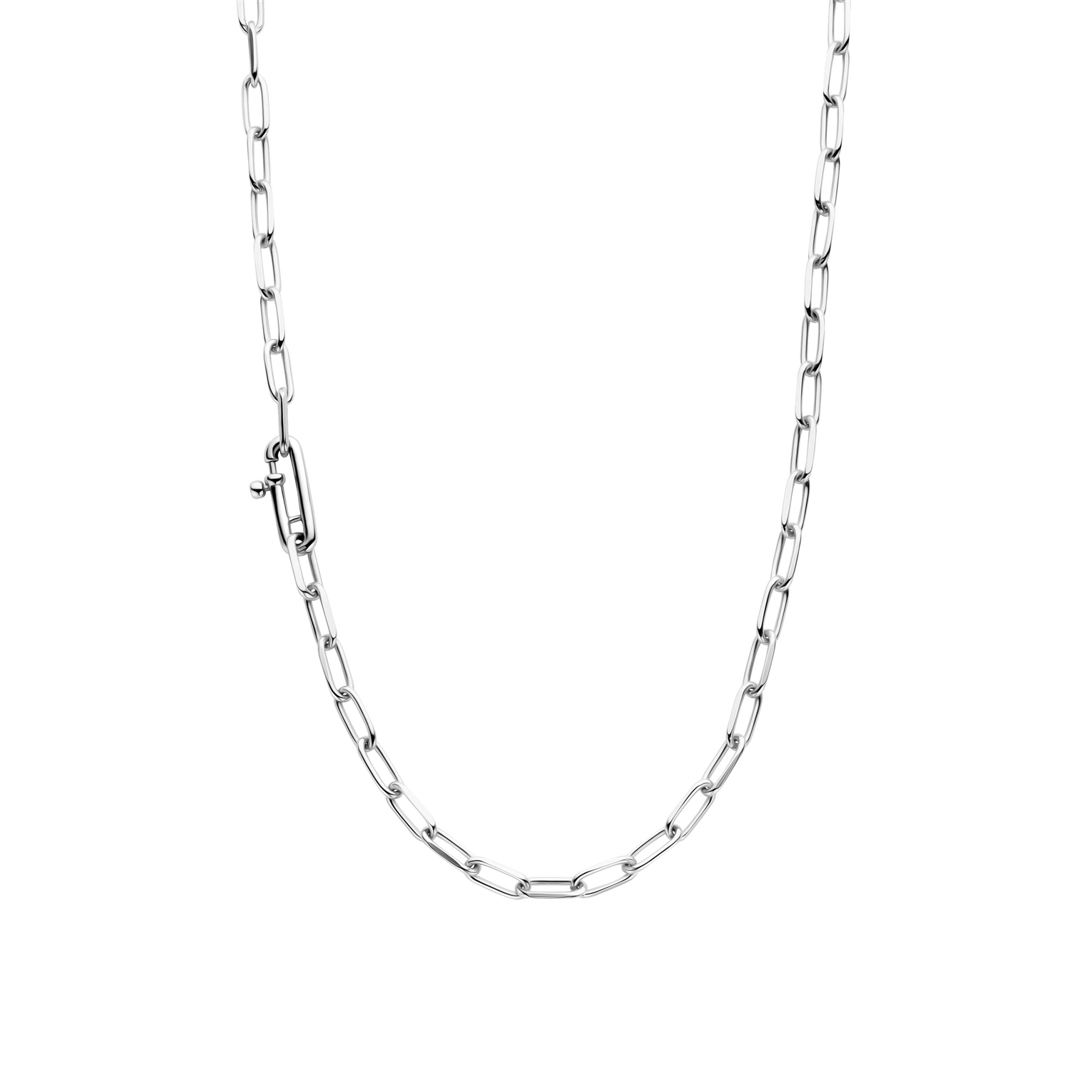 Deze TI SENTO - Milano closed-forever zilveren ketting 34024SI/48 pronkt met een reeks mini zilveren schakels. De elegante zilveren sluiting is versierd met een diamantgeslepen cubic zirconia (CZ) steen. Gemaakt van de hoogste kwaliteit 925 sterling zilver en gecoat met een laagjeplatinumom het te beschermen tegen slijtage door dagelijks gebruik en het stralend te houden. Een tijdloze klassieker met een modern randje. Durf het te combineren met het onverwachte of draag het solo. Hoe je het ook draagt, dit sieraad voegt onweerstaanbare elegantie toe aan iedere look. Al onze kettingen zijn nikkelvrij en hypoallergeen.