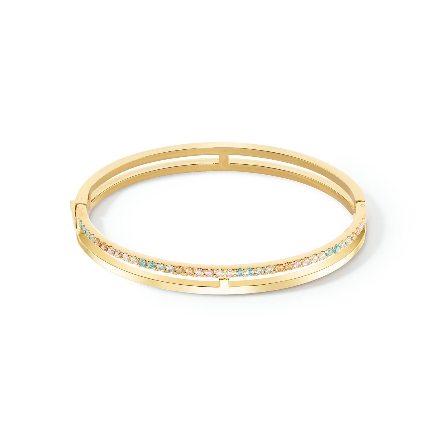 Coeur de Lion goudkleurige bangle met pastel. 