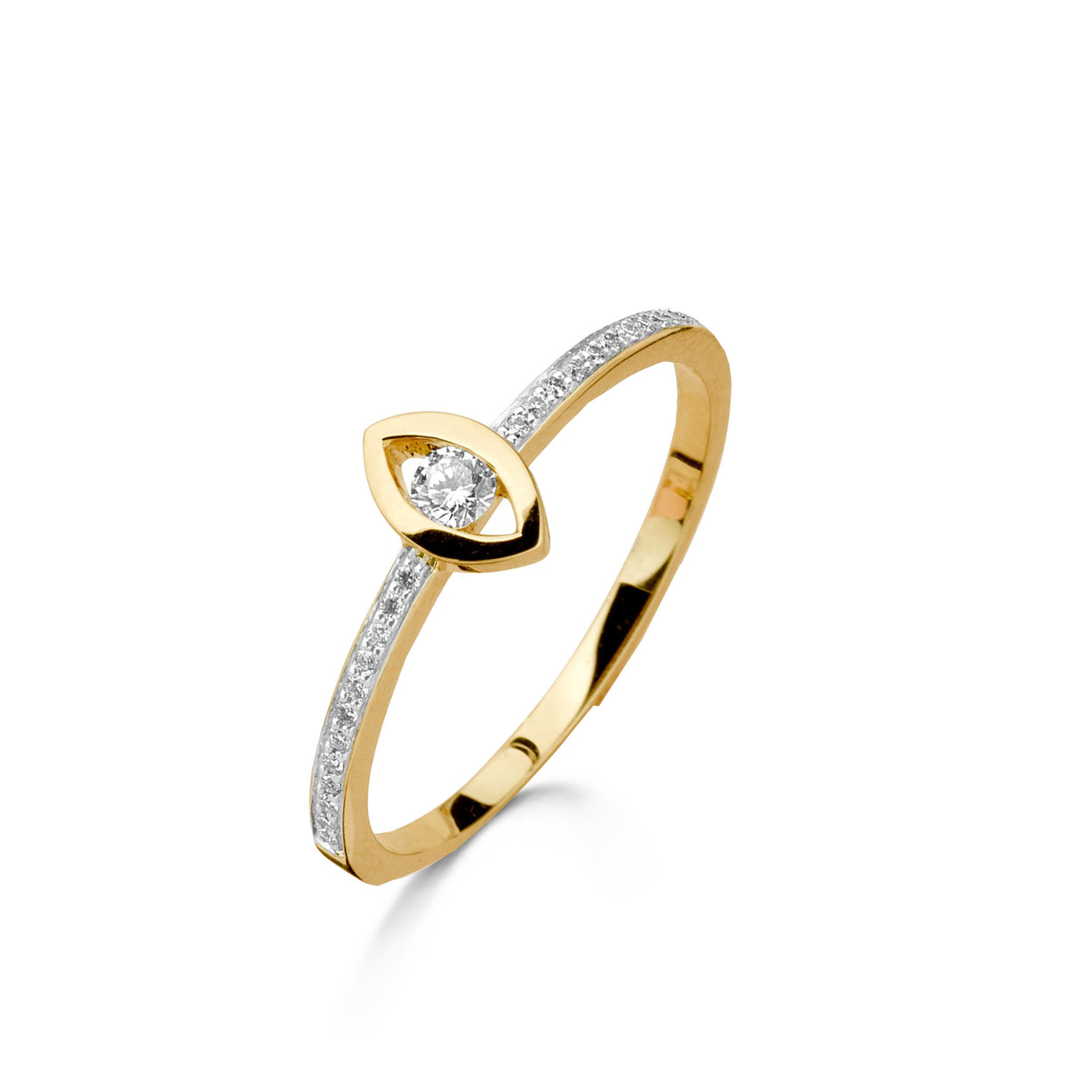 Ring geelgoud 18Kt met echte diamanten 0.12Ct
Vele andere modellen op voorraad