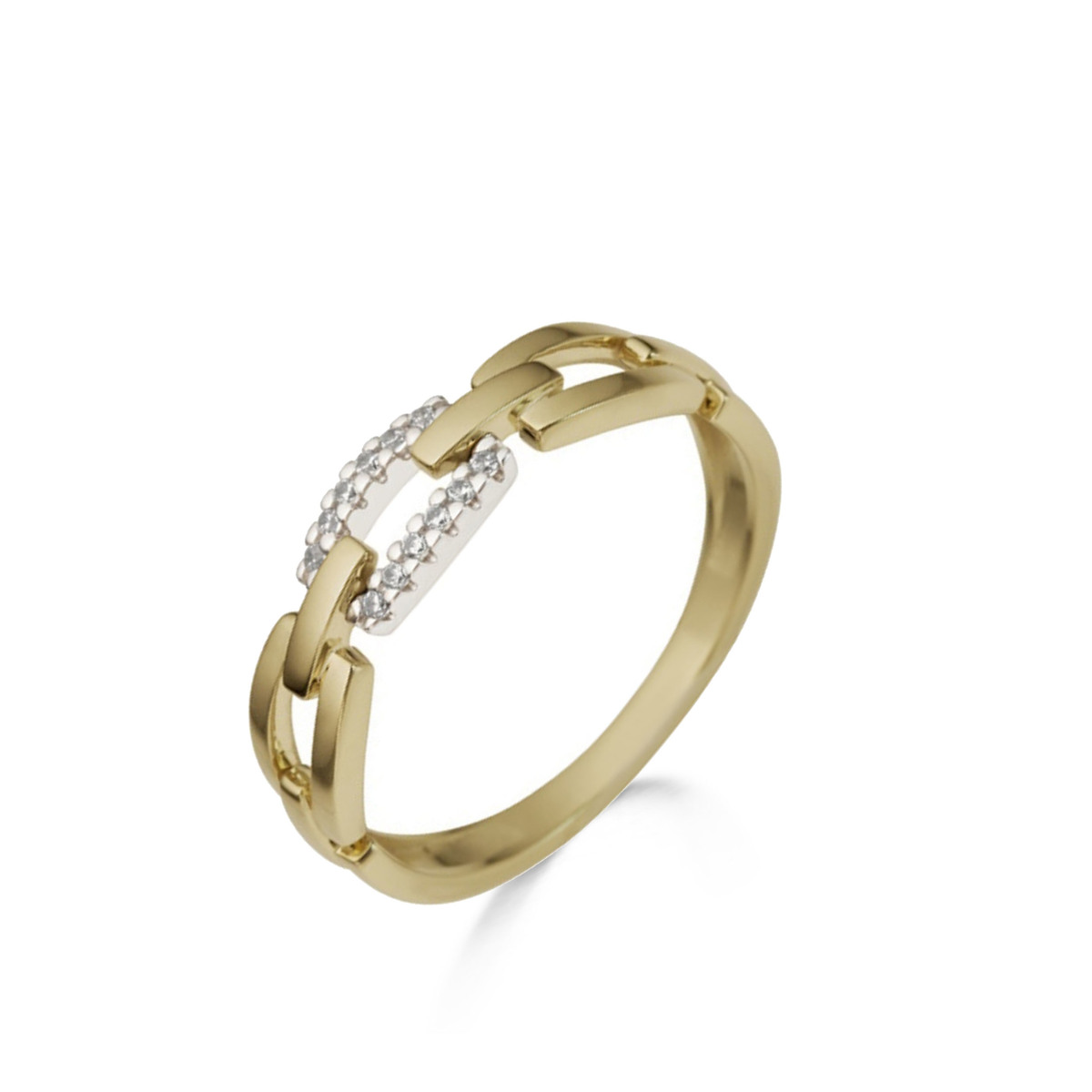 Ring geelgoud 18Kt met echte diamanten 0.05Ct