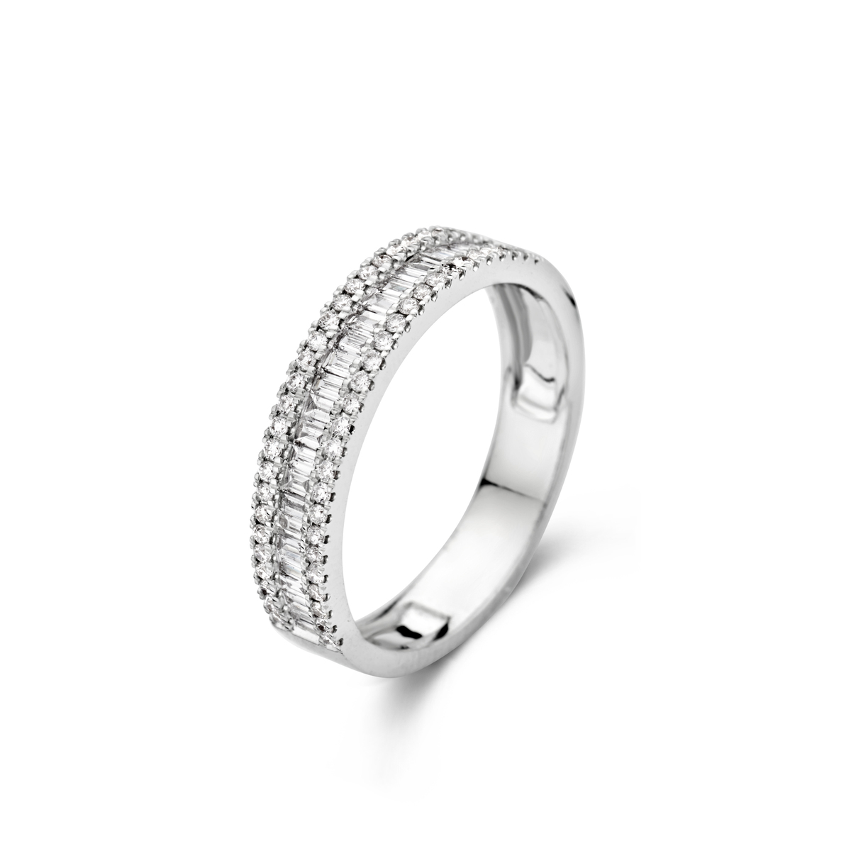 Ring witgoud 18Kt met echte diamanten 0.52Ct