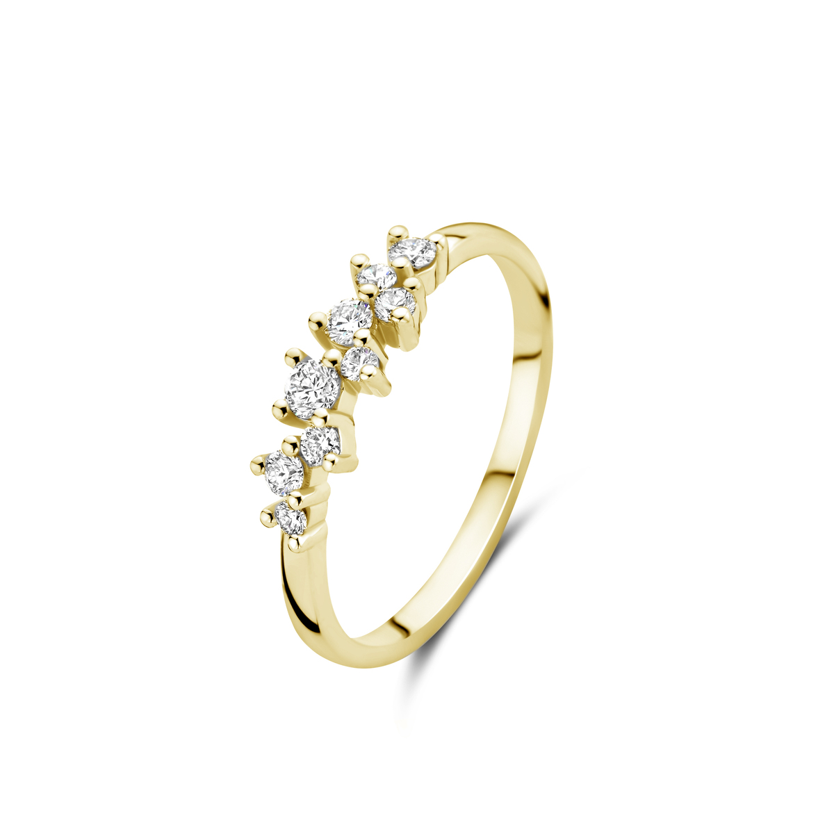 Ring geelgoud 18Kt met echte diamanten 0.28Ct