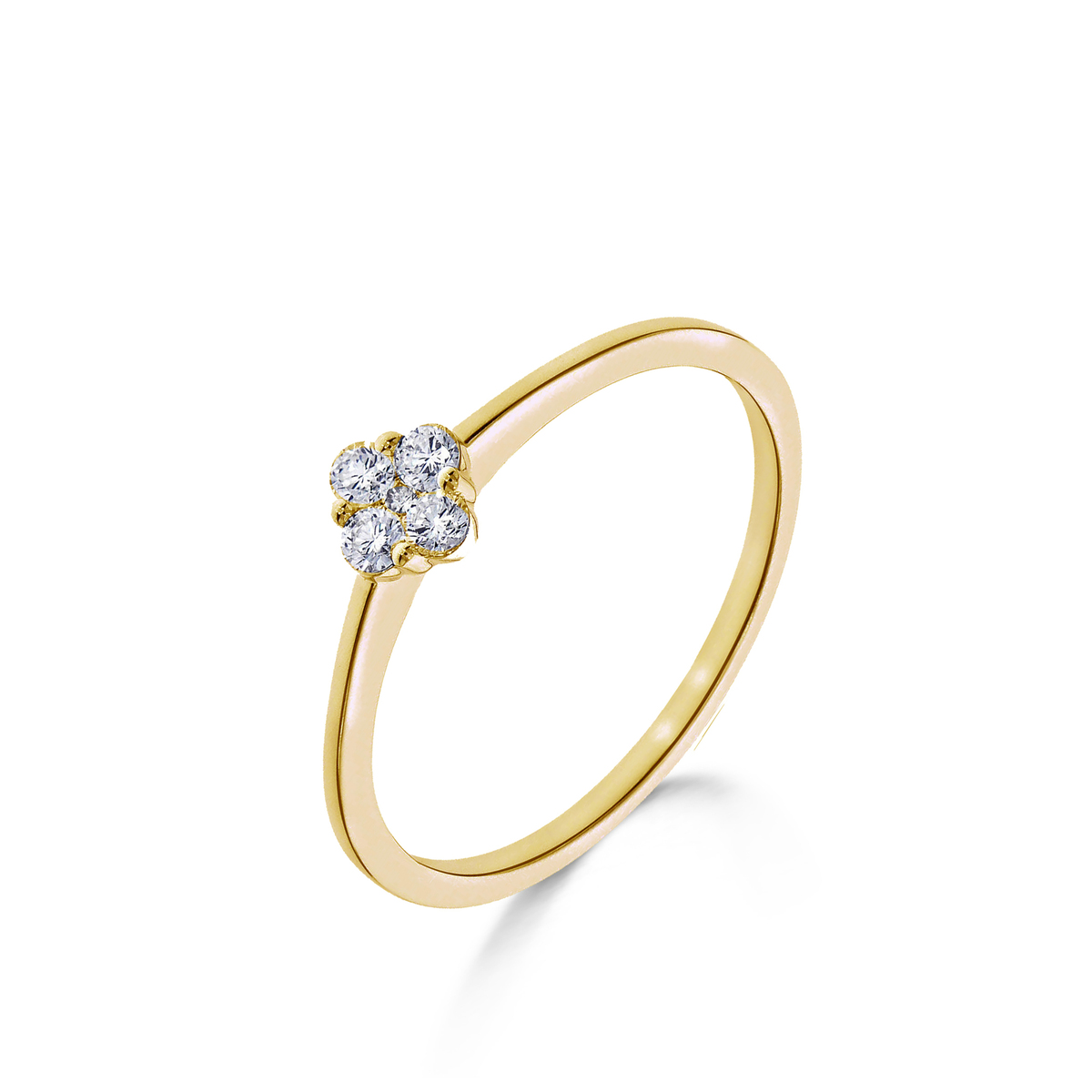 Ring geelgoud 18Kt met echte diamanten 0.15Ct