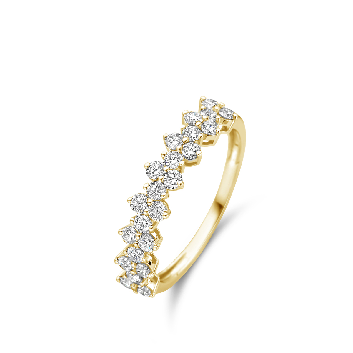 Ring geelgoud 18Kt met echte diamanten 0.68Ct
