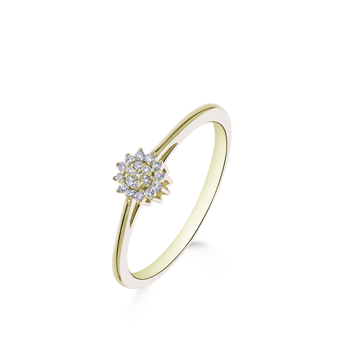 Ring geelgoud 18Kt met echte diamanten 0.07Ct