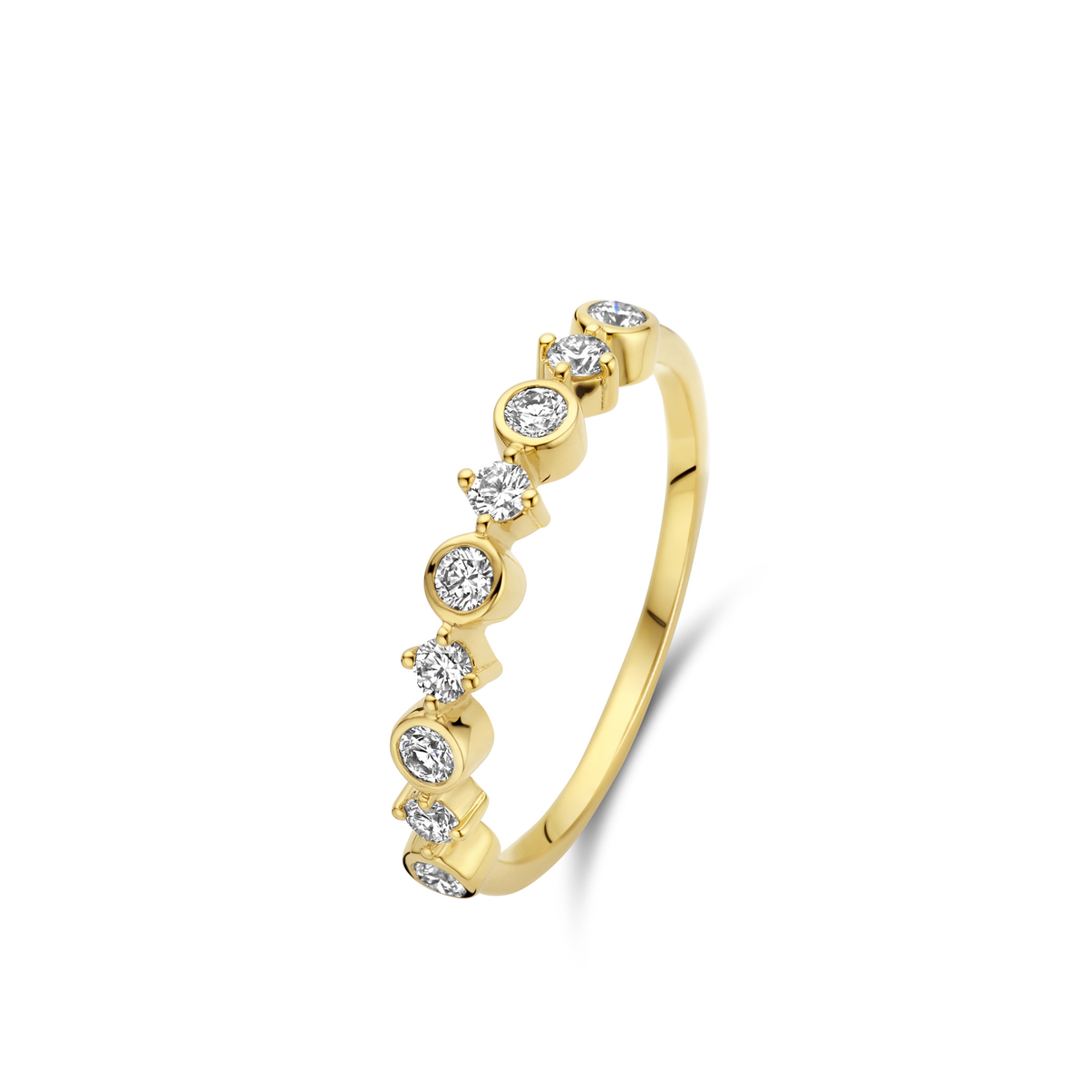 Ring geelgoud 18Kt met echte diamanten 0.29Ct