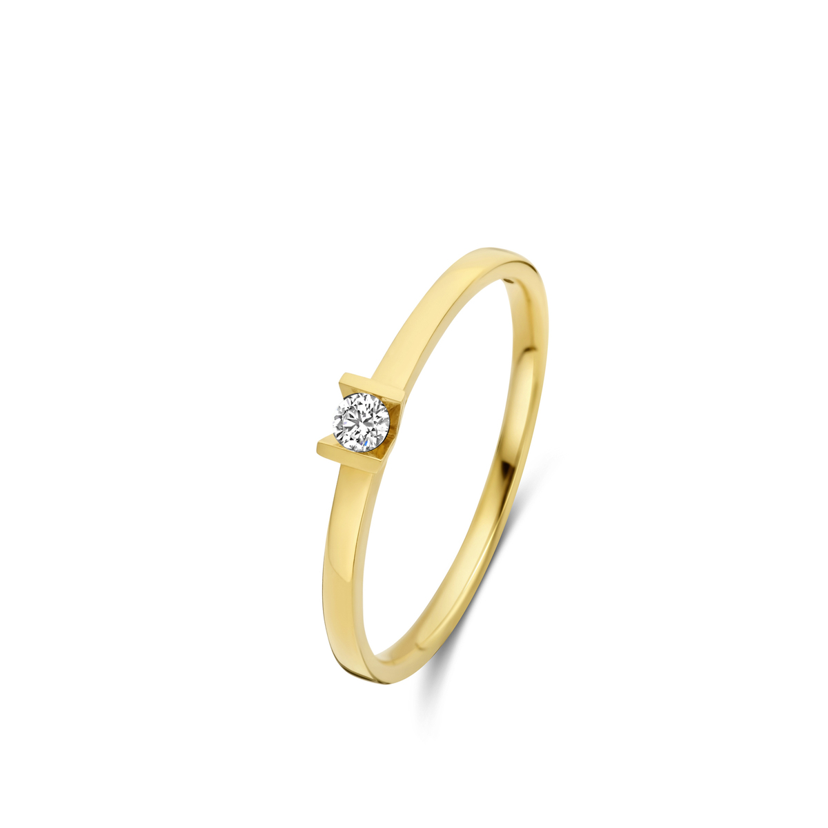 Ring 18Kt met echte briljant 0.04Ct