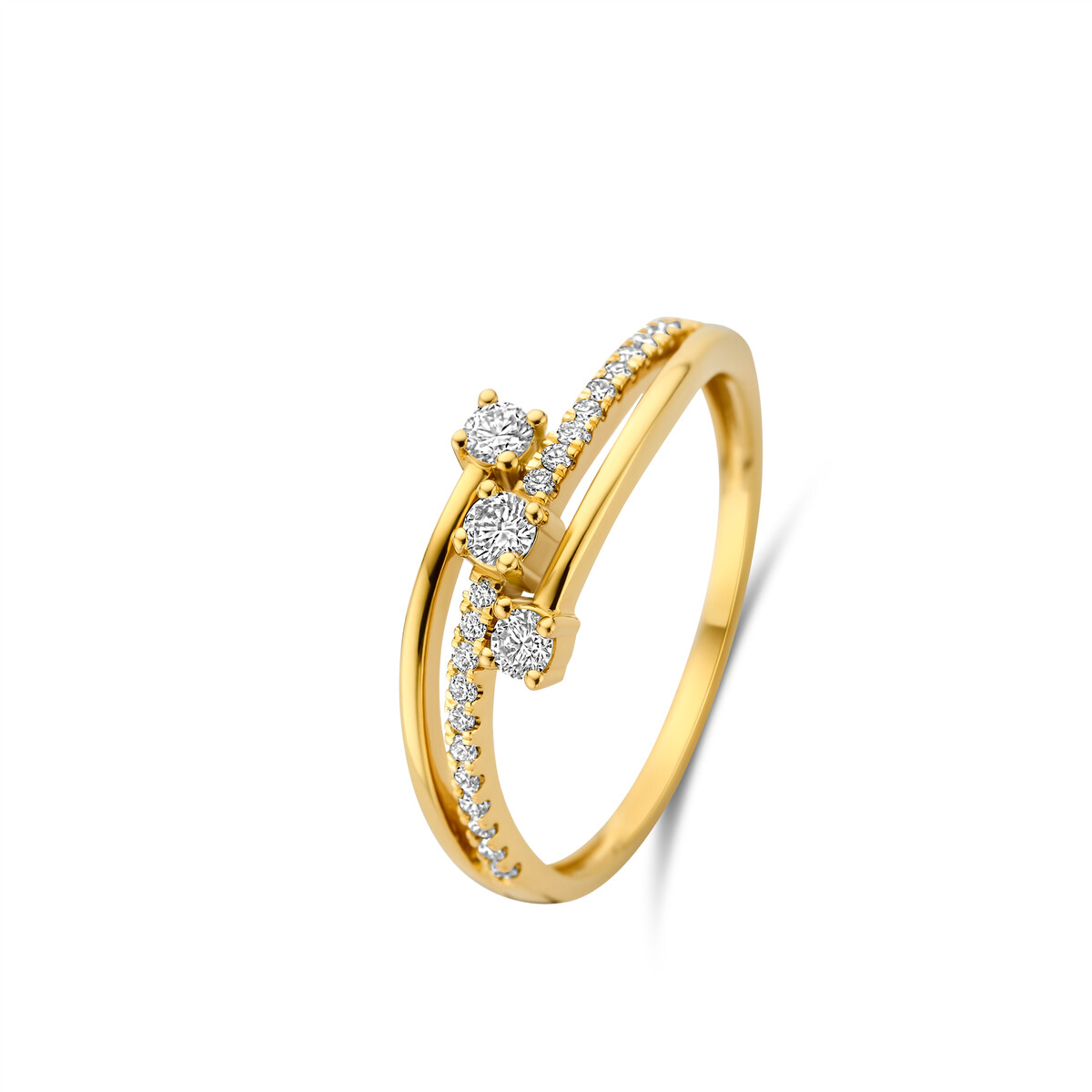 Ring geelgoud 18Kt met briljanten 0.28Ct