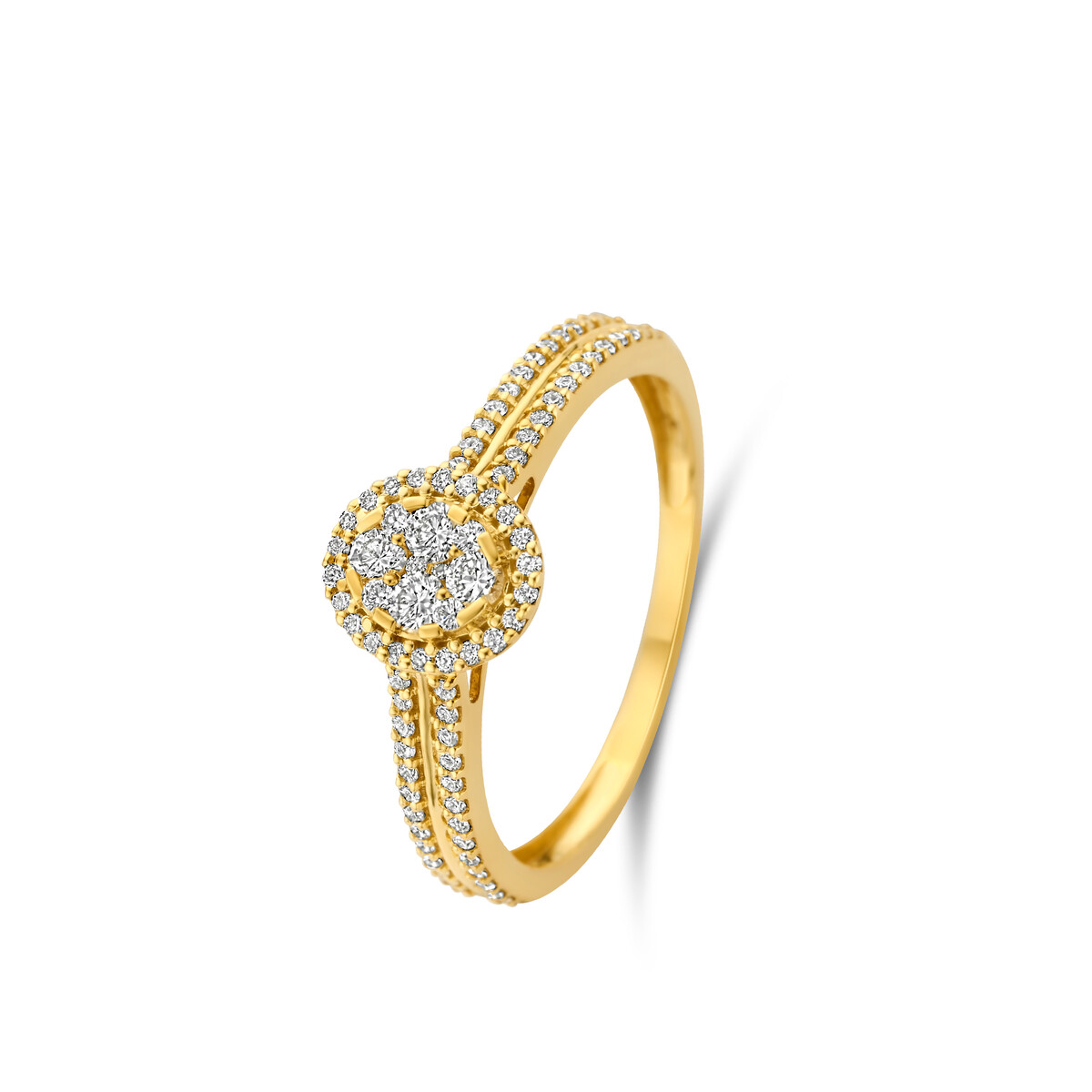 Ring geelgoud 18Kt met briljanten 0.39Ct