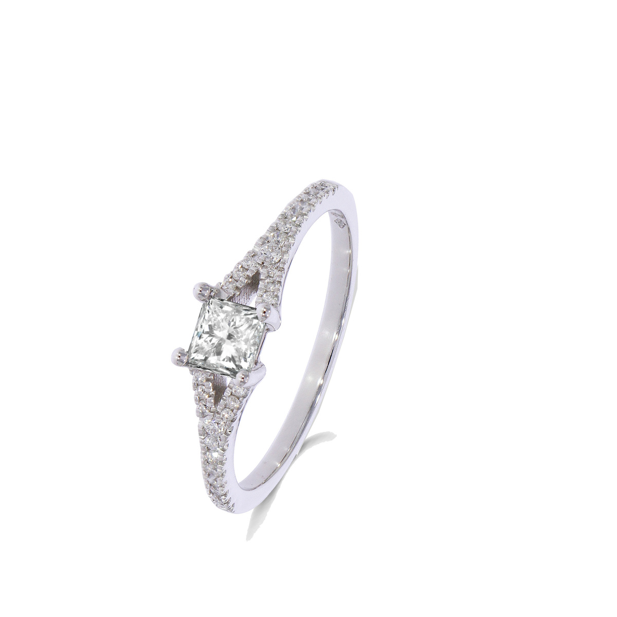 Ring witgoud 18Kt met echte briljanten 0.43Ct
