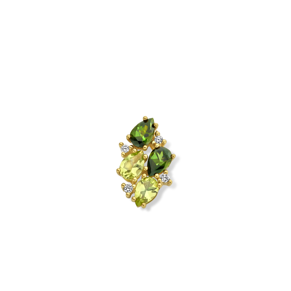 hanger 18kt met toermalijn en diamant
