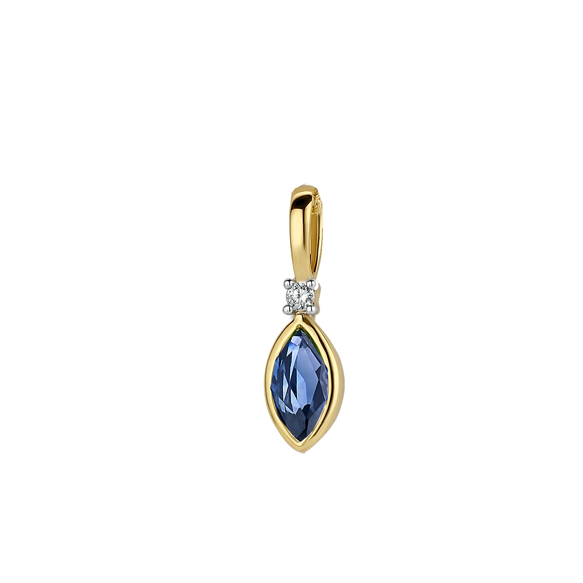 hanger 18 kt met saffier