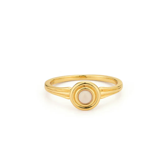 Zilver vergulden ring met gekleurde steen