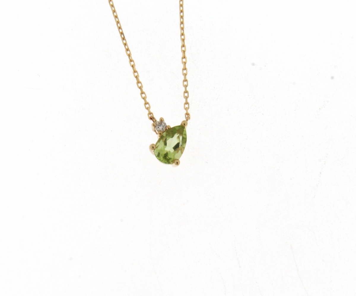 hanger 18kt met toermalijn en diamant