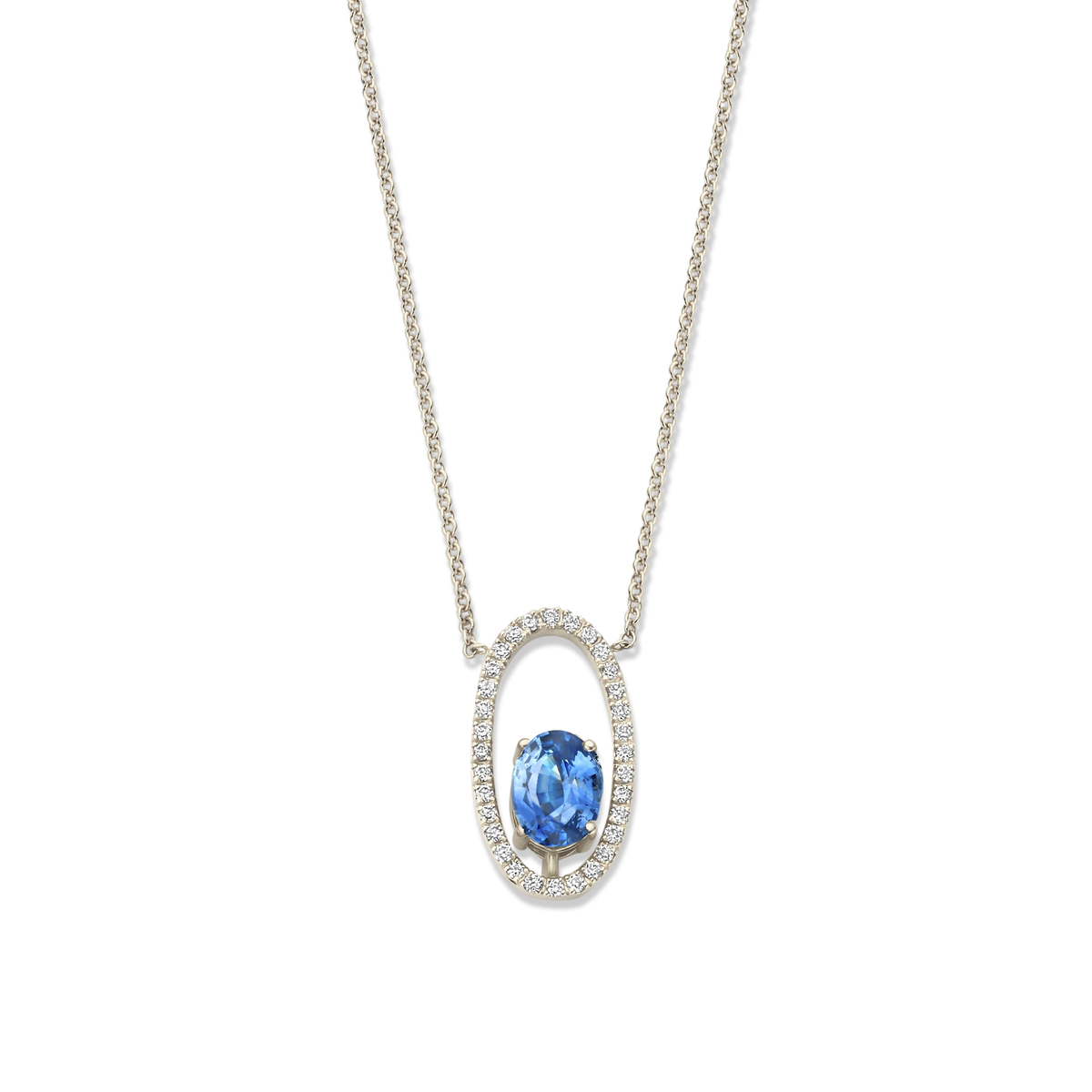 hanger 18kt met topaas en diamant