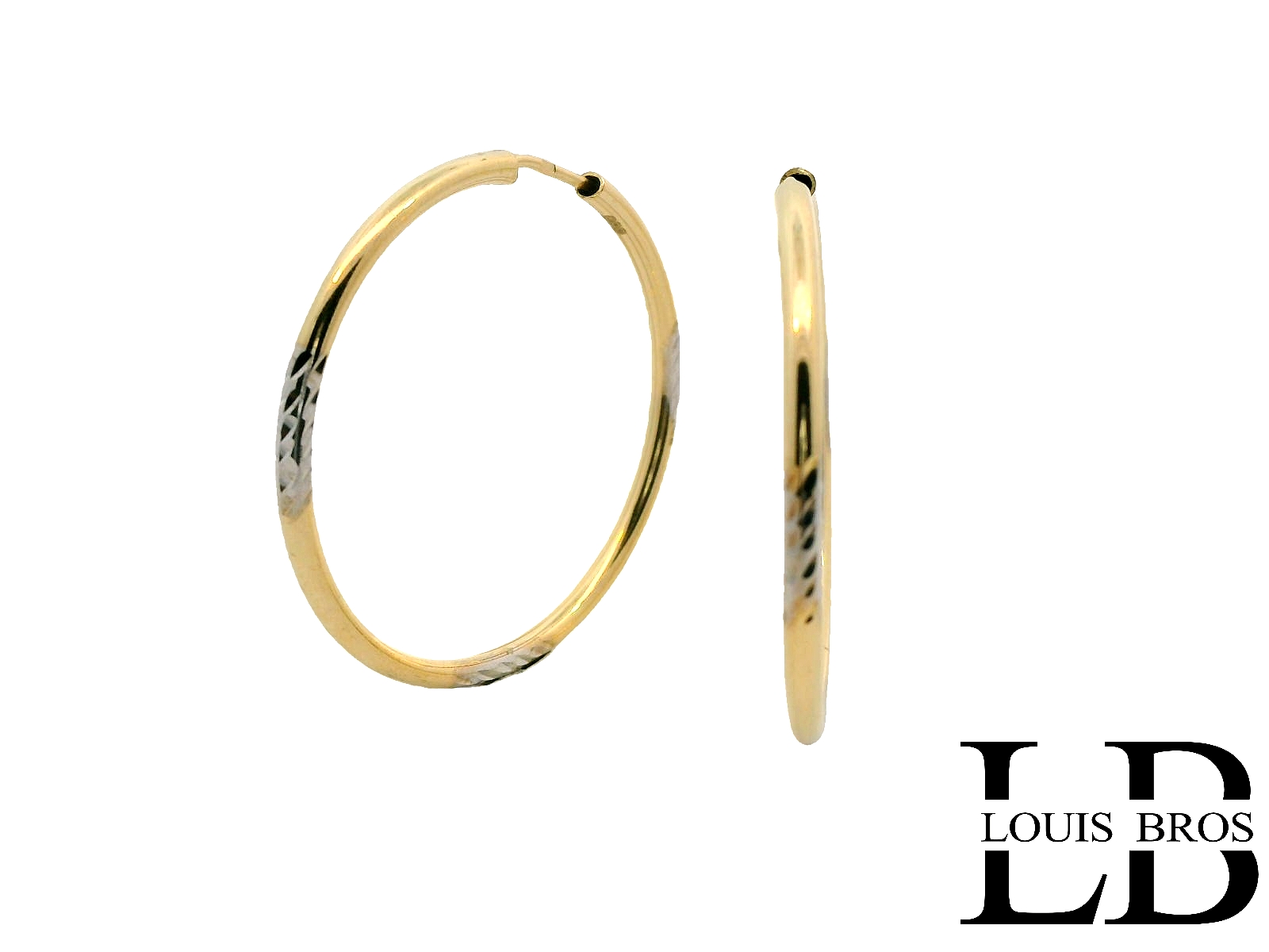 Deze elegante bicolor gouden oorringen van 14 karaat (2.77 gr) combineren tijdloze schoonheid met een subtiel modern accent. De klassieke geelgouden basis wordt verfijnd aangevuld met witgouden details in een speelse, gediamanteerde afwerking. Dit zorgt voor een schitterend effect bij elke beweging.

De hoepels zijn licht en comfortabel om te dragen, terwijl het stevige sluitmechanisme een veilige pasvorm garandeert. Dankzij het veelzijdige ontwerp passen deze oorringen perfect bij zowel casual als chique outfits, en zijn ze een prachtige aanvulling op elke sieradencollectie.