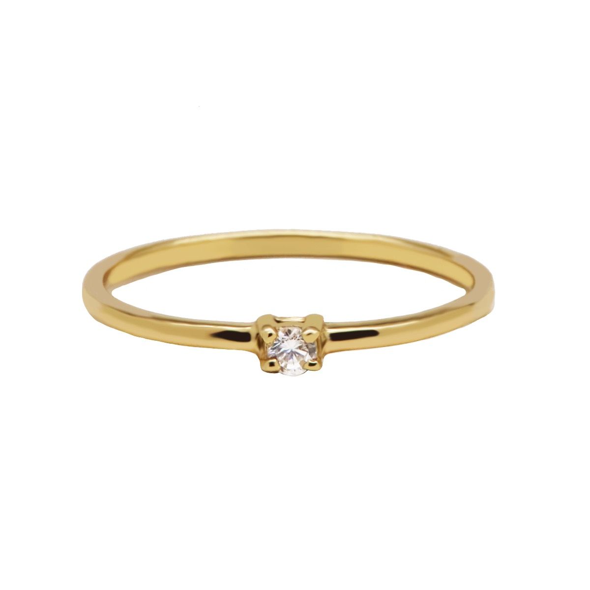 De Karma Ring Single Zirconia Goldplated maat 52, is een verfijnde plated gouden ring met een fonkelende zirkonia steen. Perfect voor zowel dagelijkse elegantie als speciale gelegenheden. Draag deze ring alleen voor een subtiele look of combineer met andere ringen voor een modieuze stapelstijl. Een tijdloos sieraad voor elke gelegenheid.