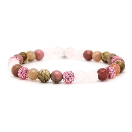 De Karma Armband Spiral BEBE XS Elastic (roze kristal) is een prachtige toevoeging aan je sieradencollectie. Draag hem stijlvol en comfortabel om je pols voor een vleugje sprankeling en elegantie bij elke outfit.