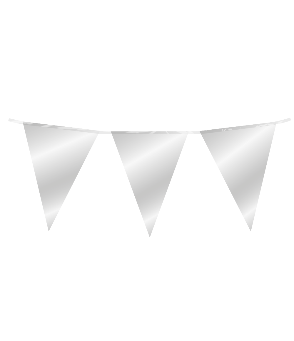 De Party Flag Foil - Silver, is een feestelijke decoratie. Deze zilveren vlaggenlijn voegt glans toe aan elke gelegenheid. Hang de vlaggen eenvoudig op met behulp van lint of draad. Perfect voor verjaardagen, jubilea en andere feestelijke bijeenkomsten. Voeg een sprankelende touch toe aan je feest!
