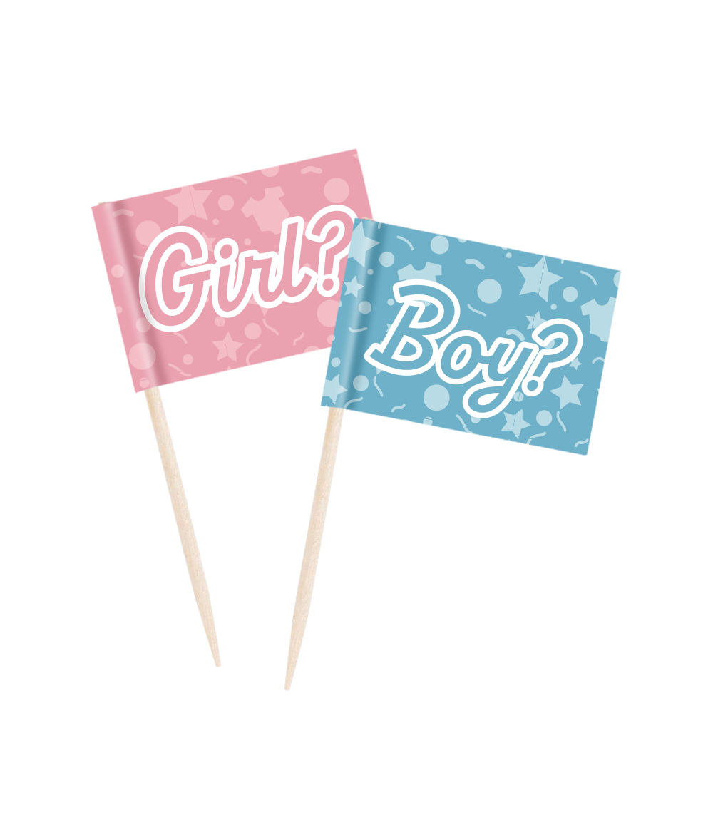 Vier een gender reveal party op een feestelijke manier met onze thematische cocktailprikkers! Onze cocktailprikkers hebben een uniek ontwerp dat perfect past bij elke gender reveal viering.