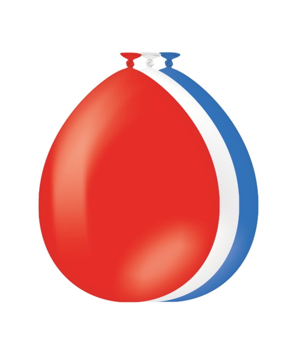 Als je op zoek bent naar 10 rood-wit-blauwe ballonnen voor een scherpe prijs, ben je bij Paper Dreams aan het juiste adres. In onze basic collectie vind je namelijk rood-wit-blauwe ballonnen die per 10 verpakt zijn en die ook nog eens uitstekend te combineren zijn met bijvoorbeeld onze rood-wit-blauwe party flags! De balloons 10 pcs. - Red/white/blue zijn gemaakt van latex.