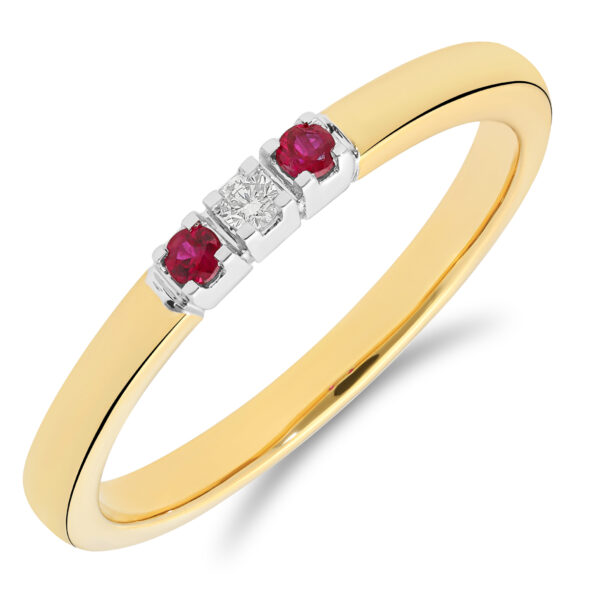 Rijring Robijn & Diamant 0.2 Crt
14 Krt G/W Ring 1-0.02 H SI/2-0.06 Robijn
