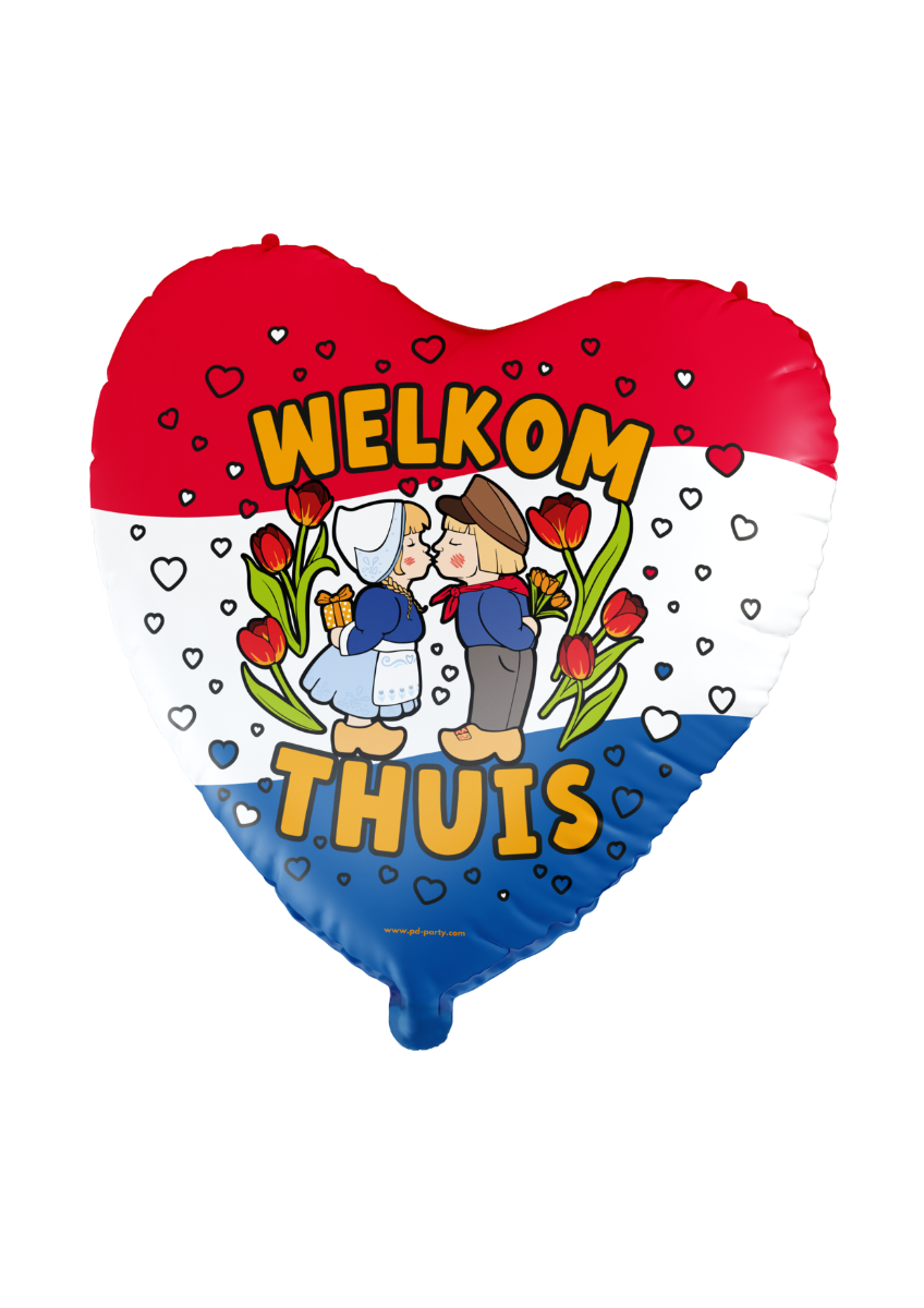 De foil balloons welkom thuis zijn een leuke toevoeging op een feestje voor als er iemand na een lange (of korte) reis weer thuis komt en door de gebruikte kleuren valt de folie ballon extra op. De folie ballon kan worden gevuld met helium of met lucht, hiervoor wordt standaard een rietje meegeleverd. De ballonnen hebben een diameter van ongeveer 60 centimeter.