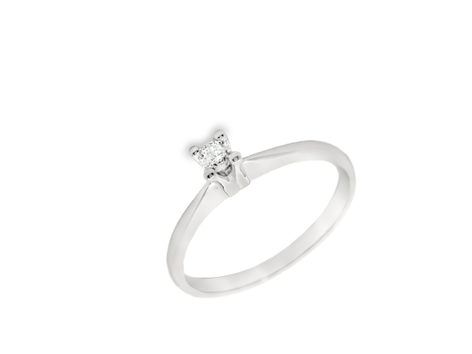 Deze elegante solitair ring is vervaardigd uit 14 karaat witgoud (1.80 gr) en straalt tijdloze klasse uit. In het midden schittert een briljant geslepen diamant van 0.08 ct (H/Si), zorgvuldig gezet om zijn natuurlijke schittering te maximaliseren.

Het verfijnde ontwerp en de slanke band zorgen voor een subtiele, maar luxueuze uitstraling, perfect voor dagelijks gebruik of als bijzondere verlovingsring. De combinatie van witgoud en de heldere diamant maakt dit sieraad een prachtige en veelzijdige toevoeging aan elke sieradencollectie.
De ring is verkrijgbaar in meerdere afmetingen.