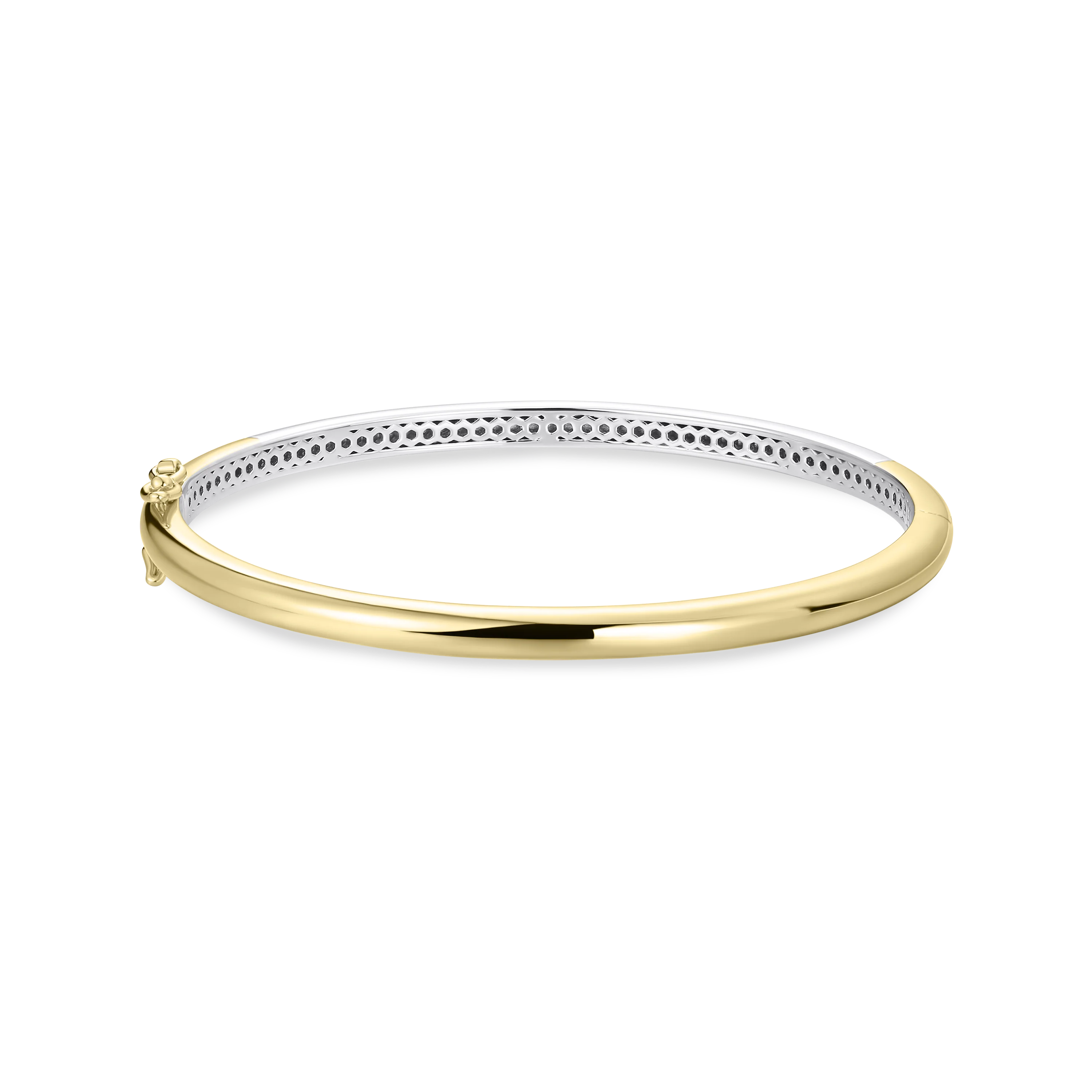 De SBA4Y-60 Gisser zilver vergulde bangle is een stijlvolle bangle. De armband is 4 mm breed en bol afgewerkt.