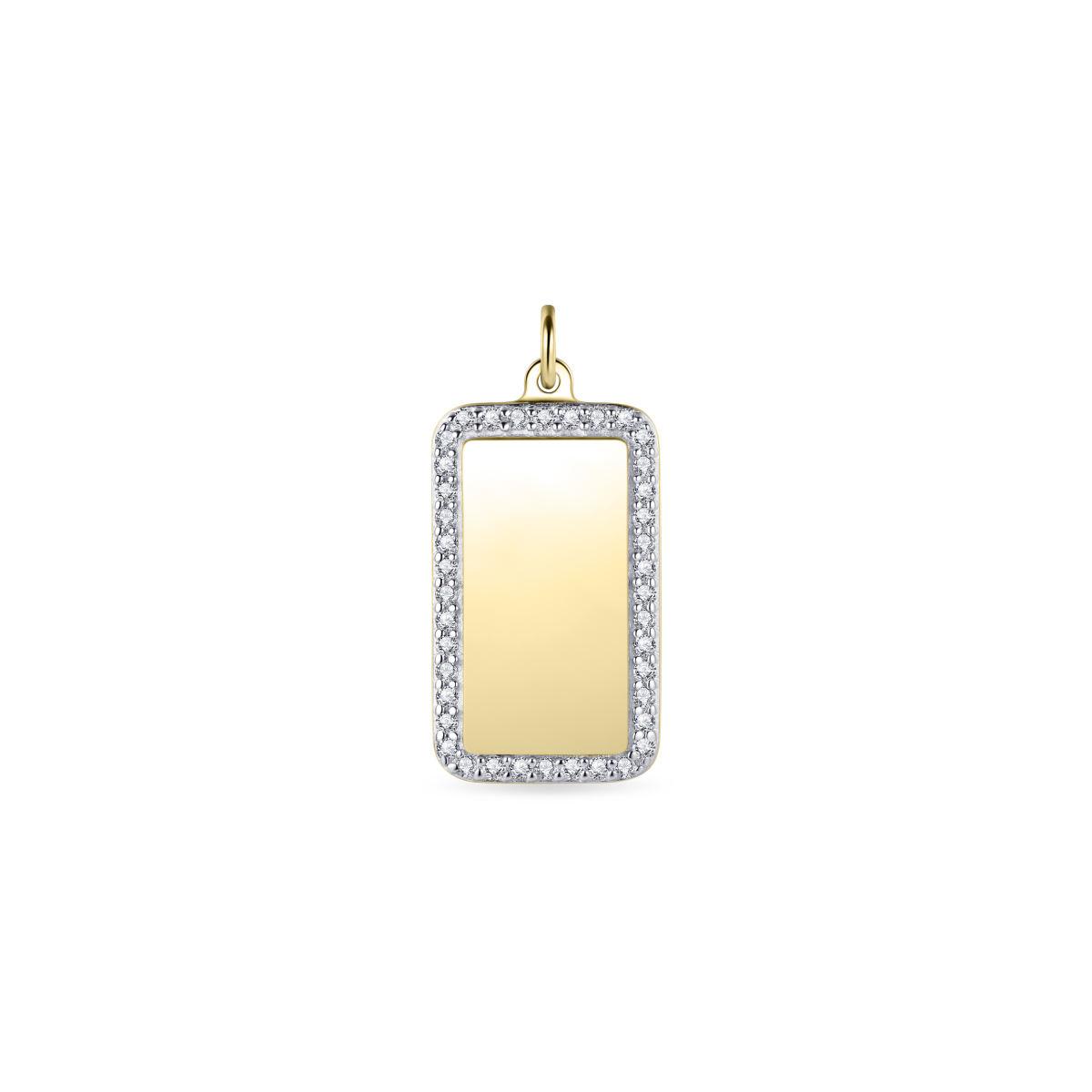 De Gisser zilver vergulde graveerhanger met modelnummer P1063Y is een prachtige goudkleurige hanger met zirkonia. Gemaakt van verguld materiaal, heeft hij een diameter van 17 mm en een breedte van 10 mm. Perfect als graveerhanger. Draag deze elegante hanger aan een ketting voor een stijlvolle en persoonlijke touch aan je outfit.