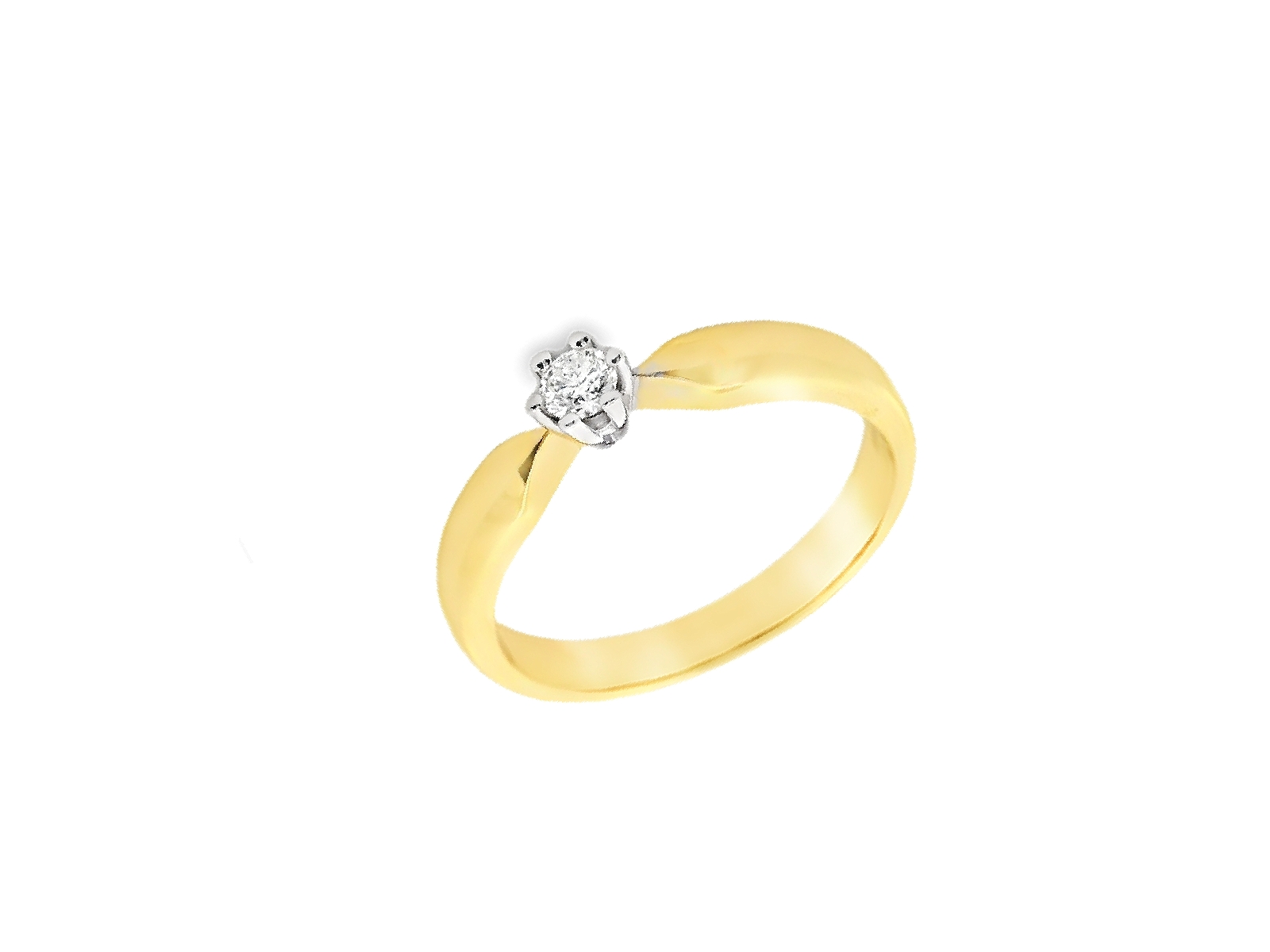 Deze prachtige bicolor gouden ring is vervaardigd uit 14 karaat goud (3.16 gr) en heeft een elegante combinatie van geel- en witgoud. Het unieke ontwerp wordt gekenmerkt door een subtiel gedraaide band, waardoor de ring een speelse en moderne uitstraling krijgt.
In het midden schittert een briljant geslepen diamant van 0.08 ct, met een H/Si-kleur- en zuiverheidsklasse, wat zorgt voor een heldere en sprankelende schittering. De diamant wordt stevig vastgehouden in een zes-poots witgouden zetting, die de steen extra accentueert en een luxueuze uitstraling geeft.
Deze ring is een perfecte keuze voor een verloving, jubileum of als een elegant cadeau voor een speciaal moment.
De ring is verkrijgbaar in meerdere afmetingen.