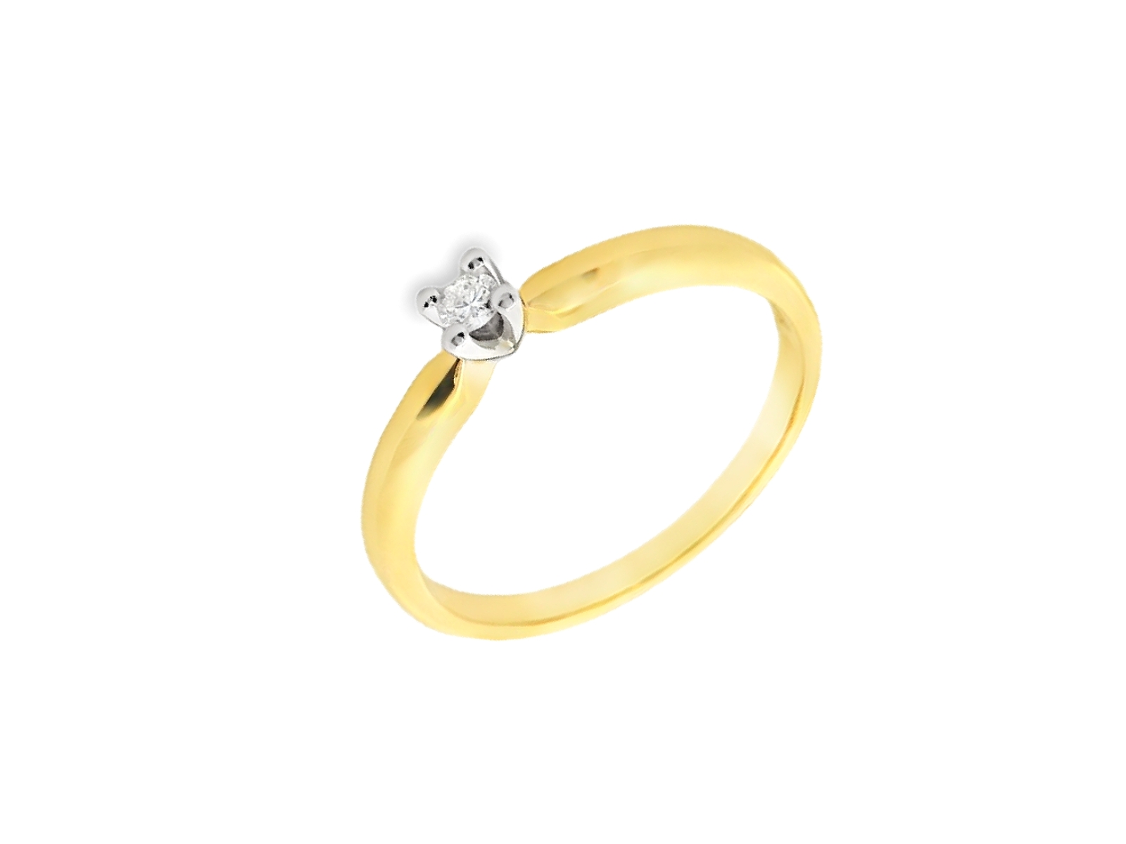 Deze elegante bicolor gouden ring is vervaardigd uit 14 karaat goud en combineert op subtiele wijze geelgoud met witgoud. De ring heeft een verfijnd en modern ontwerp met een sierlijke, licht gedraaide band die de vorm extra dynamiek geeft.
Centraal in de ring straalt een briljant geslepen diamant van 0.05 ct, met een H/Si-kleur- en zuiverheidsklasse, wat zorgt voor een schitterende fonkeling. De diamant is gezet in een witgouden zetting met vier pootjes, wat de steen prachtig tot zijn recht laat komen en een luxueuze uitstraling geeft.
Deze ring is een perfecte keuze als verlovingsring, als cadeau voor een speciale gelegenheid of als een tijdloos sieraad om dagelijks te dragen.
De ring is verkrijgbaar in meerdere afmetingen.