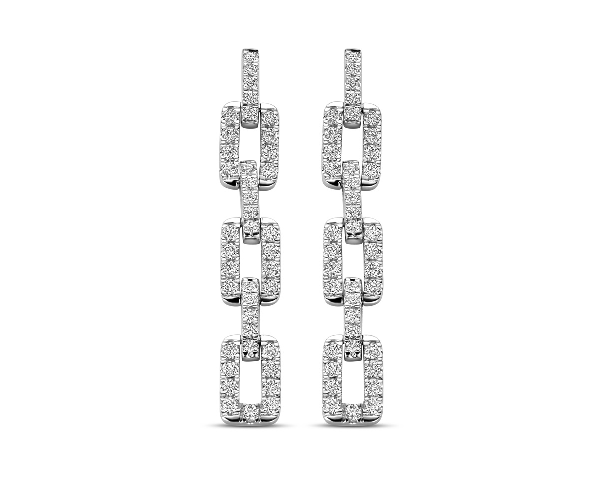 Oorbellen Davice 18 karaat wit goud 1.19ct briljant