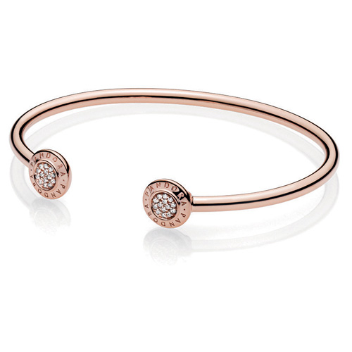 Pandora - rose bangle bezet met zirconia's - 580528CZ-2