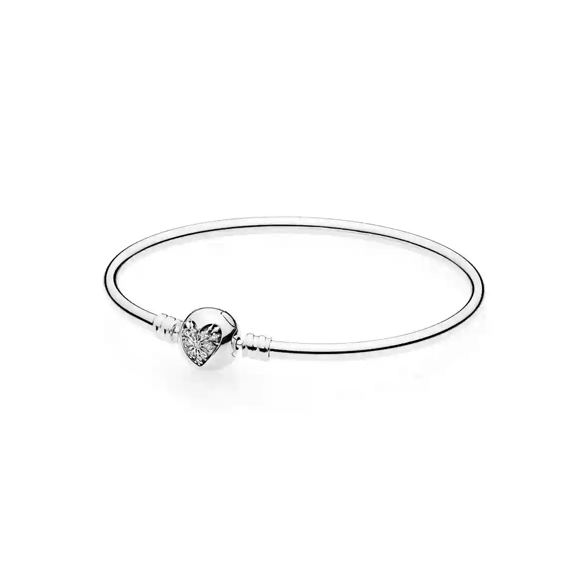Pandora - Zilveren vaste armband, you melt my heart - 596404CZ-21